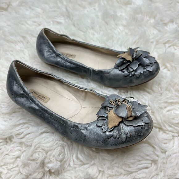 Paul Green Hailey Bronze Leather Metallic Ballet Flats - Picture 1 of 10